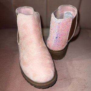 Pink Glitter Low Heel Boot 3Y